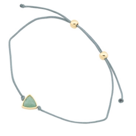 Gorjana New Power Gemstone Geo Trilliant Aventurine Gray Green and Gold Bracelet - Picture 1 of 4